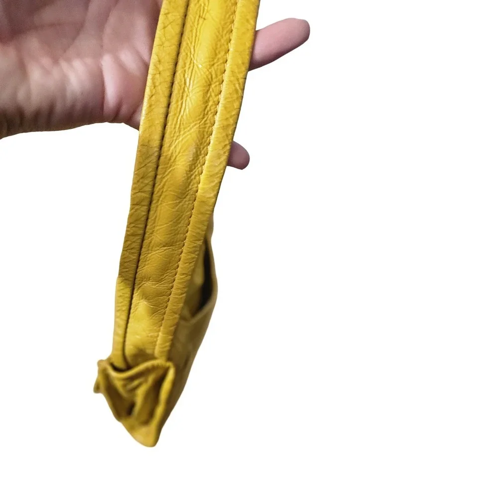 Marc by Marc Jacobs Yellow Pebbled Leather Turnlock Shoulder Bag Handbag